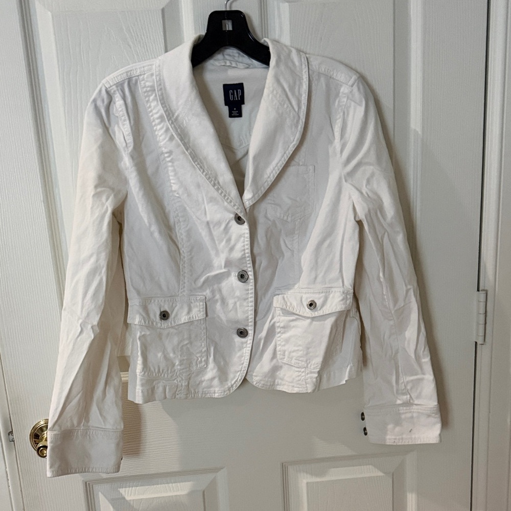 GAP Women's white Blazer Jean jacket size 8